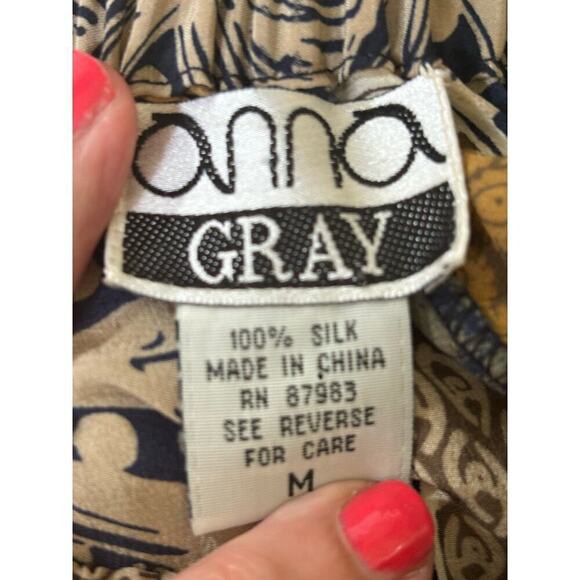 Anna Gray vintage silk wide leg pants, medium, bohemian, festival, hippie - Picture 6 of 6